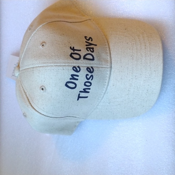 Time and Tru Accessories - Customized...One of those days ... Beige linen canvas cap